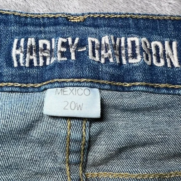 Harley Davidson Womens Size 20W Skinny Blue Jeans Denim Biker Casual Motorcycle - Picture 4 of 16
